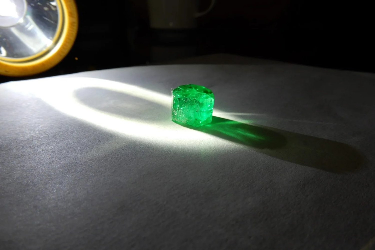 A colombian emerald rough stone