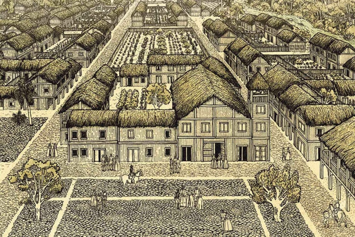 The city of Santa María la Antigua del Daríen in 1510. The first city in the Spanish conquest of Colombia