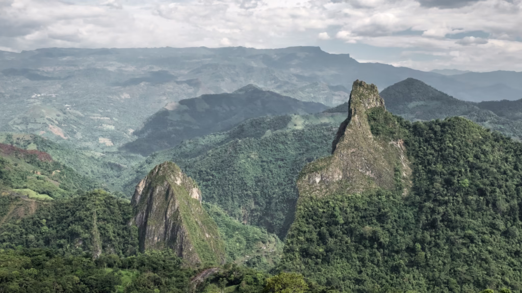Fura and Tena mountains in Boyacá—legendary origin of Colombian emeralds.