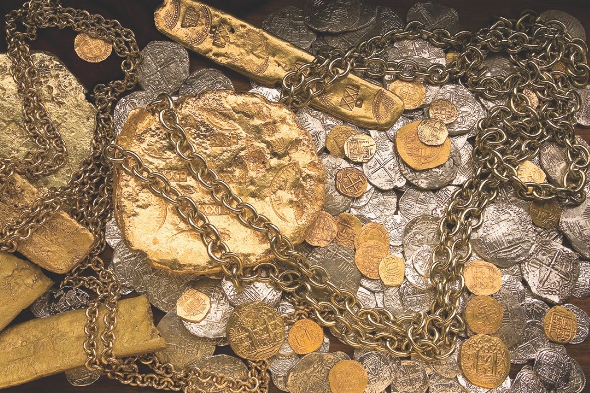 Gold and silver coins and ingots recovered from the wreck of the Nuestra Señora de Atocha